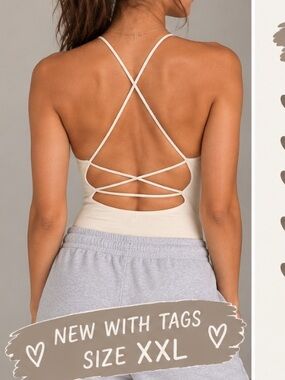 CREAM American Eagle Strappy Back Bodysuit
